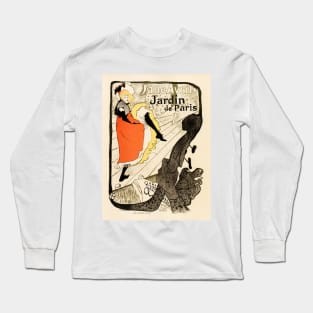 JANE AVRIL JARDIN OF PARIS 1897 by Henri Toulouse Lautrec French Theater Ad Long Sleeve T-Shirt